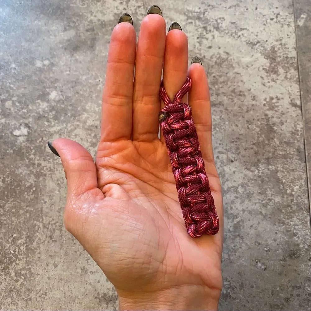 Paracord Keychain Bright Pink NEW Hiking Sporty Handmade USA